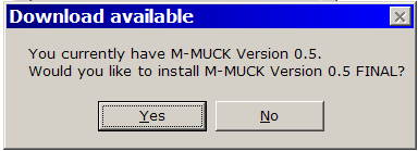 Image of updates window